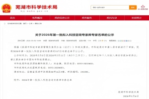 公司2位专家入库芜湖市科技咨询专家库名单